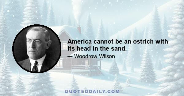 America cannot be an ostrich with its head in the sand.