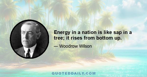 Energy in a nation is like sap in a tree; it rises from bottom up.