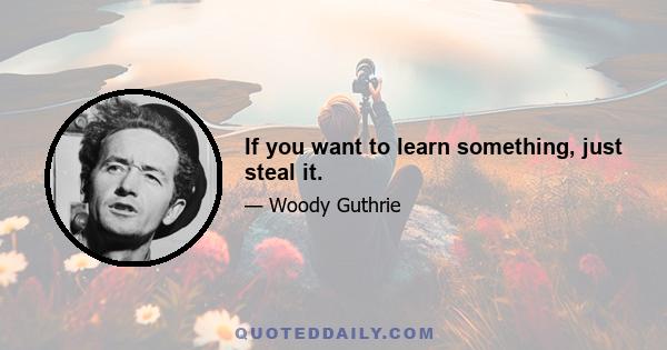 If you want to learn something, just steal it.