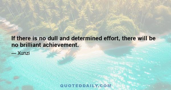 If there is no dull and determined effort, there will be no brilliant achievement.