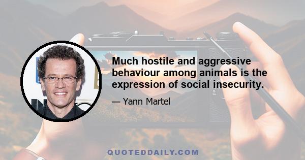 Much hostile and aggressive behaviour among animals is the expression of social insecurity.