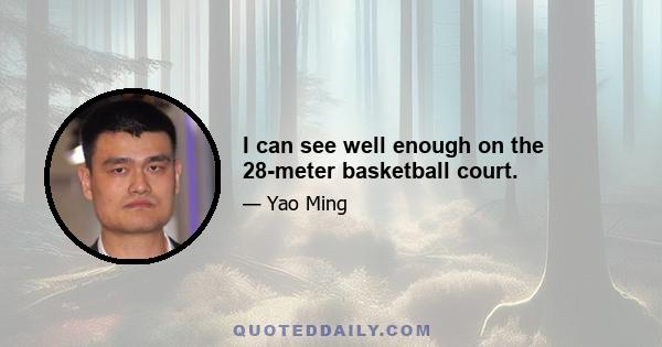 I can see well enough on the 28-meter basketball court.