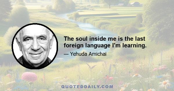 The soul inside me is the last foreign language I'm learning.