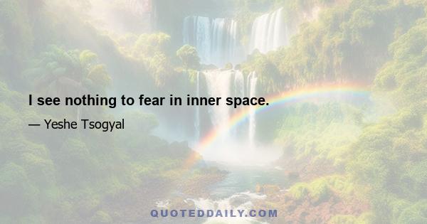 I see nothing to fear in inner space.