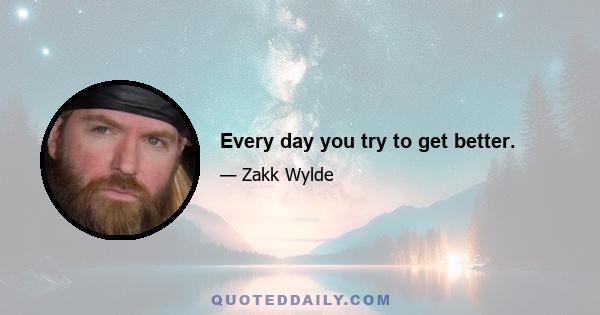 Every day you try to get better.