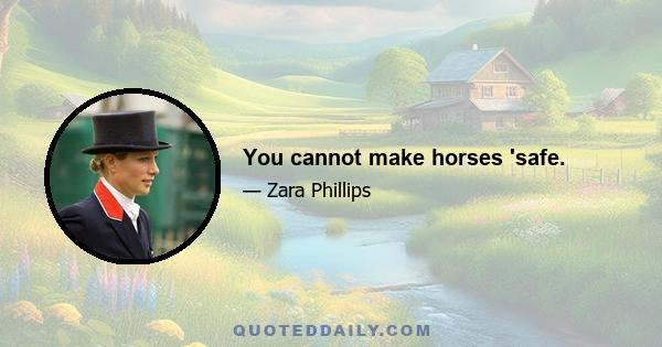 You cannot make horses 'safe.