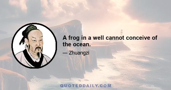 A frog in a well cannot conceive of the ocean.