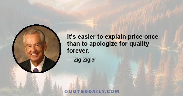 It's easier to explain price once than to apologize for quality forever.