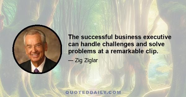 The successful business executive can handle challenges and solve problems at a remarkable clip.