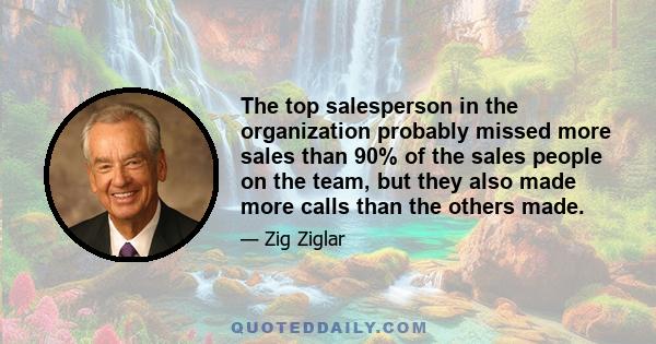 The top salesperson in the organization probably missed more sales than 90% of the sales people on the team, but they also made more calls than the others made.