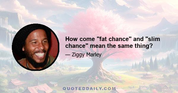 How come fat chance and slim chance mean the same thing?