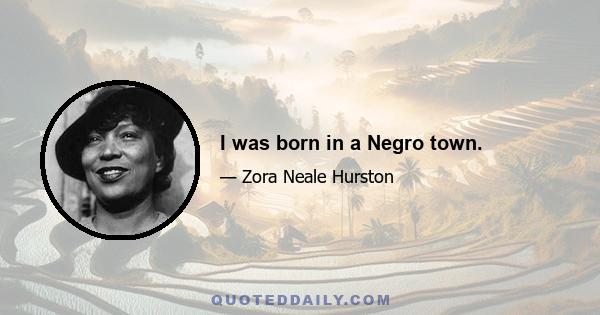 I was born in a Negro town.